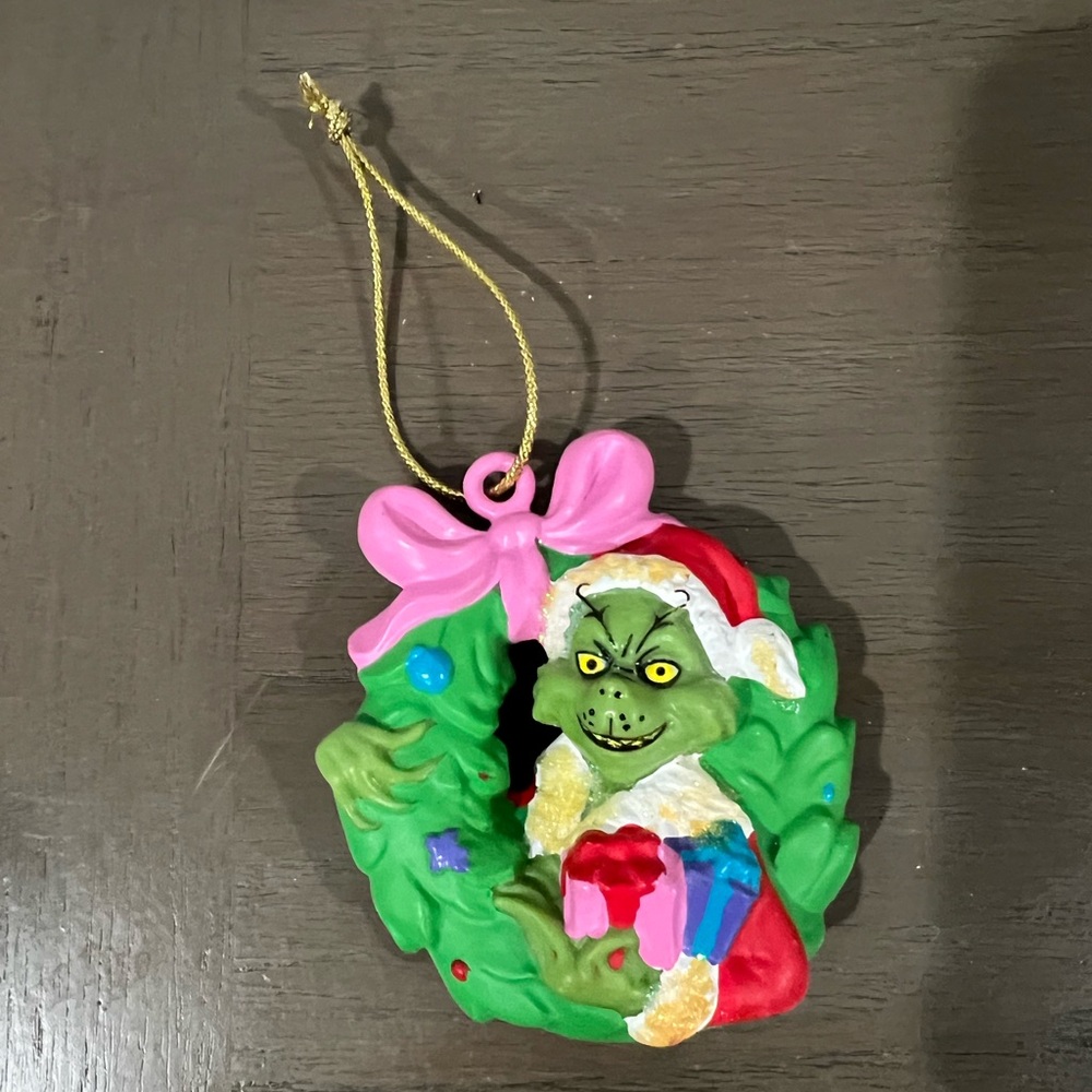 Kurt Adler Dr. Seuss The Grinch Wreath Christmas Tree Ornament